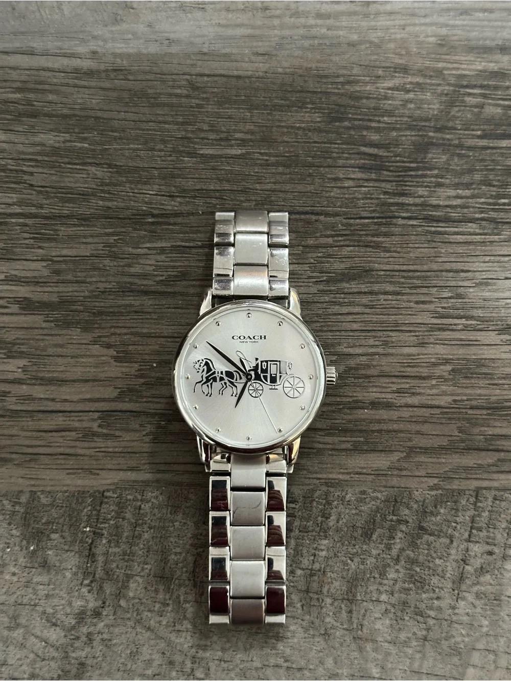 Coach Silver-tone Horse & Carriage Bracelet Watch